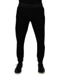 Pantalon jogger Dolce & Gabbana pour homme en coton mélangé noir, style décontracté avec ceinture élastique et poches latérales
