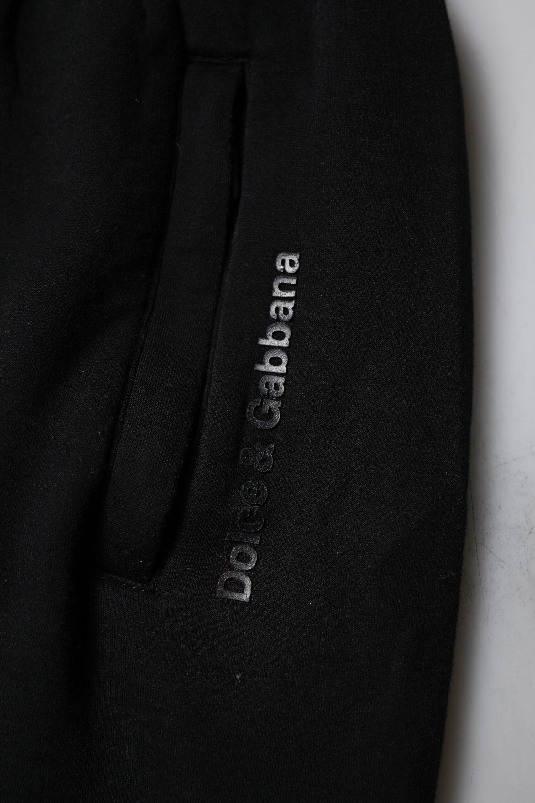 Pantalons jogger pour homme Dolce & Gabbana en coton mélangé noir, style décontracté et confortable.