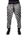 Pantalon de jogging pour homme Dolce & Gabbana, noir et blanc à motif zèbre, style décontracté et confortable