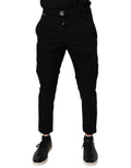 Jeans cargo skinny en denim noir en coton stretch de Dolce & Gabbana, coupe ajustée et détails modernes.