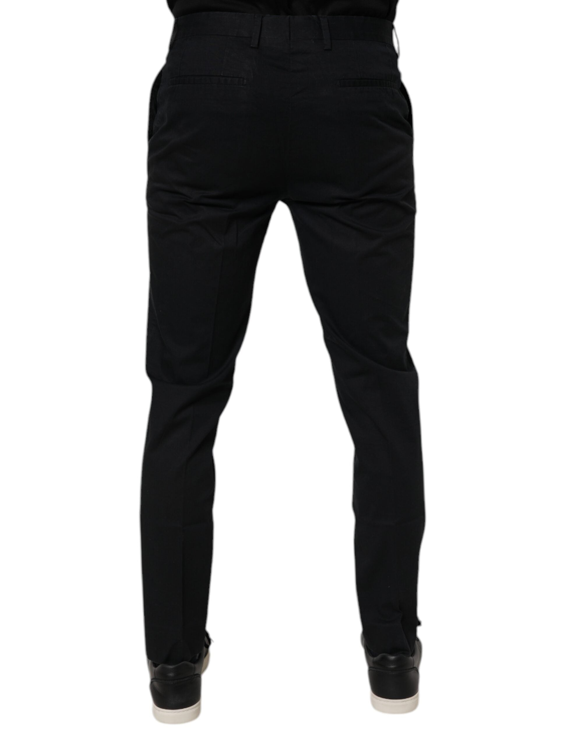 Pantalon formel skinny en coton stretch noir de Dolce & Gabbana, pantalon élégant pour homme