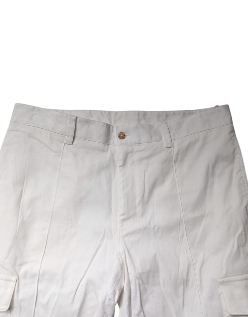 Pantalons cargo skinny blancs en coton Dolce & Gabbana avec poches pratiques et style décontracté.