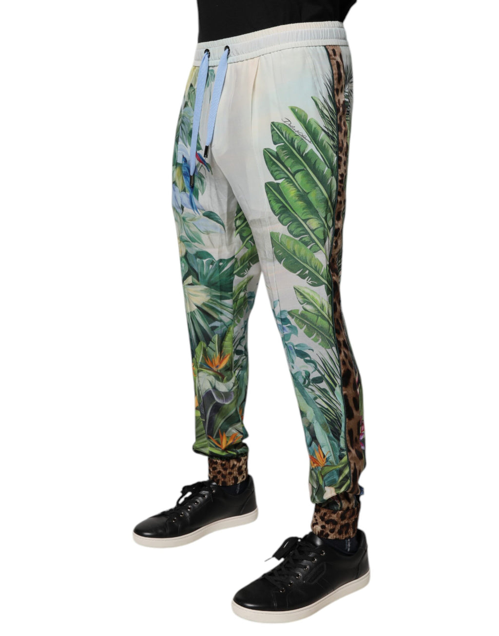 Pantalon de jogging multicolore tropical Dolce & Gabbana, sweatpants décontractés avec motifs colorés et confortables.