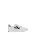 Chaussures basses en cuir de veau blanc Bos Taurus de Burberry, baskets low top élégantes et modernes.