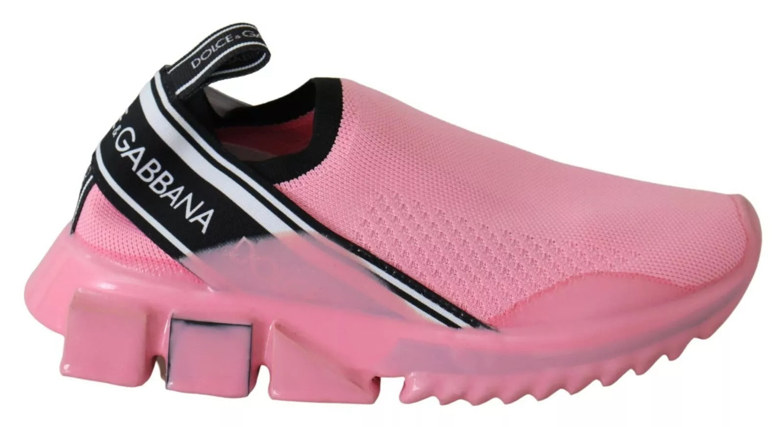 Chaussures sneakers basses roses Dolce & Gabbana Sorrento, faciles à enfiler, chaussures décontractées pour homme ou femme.