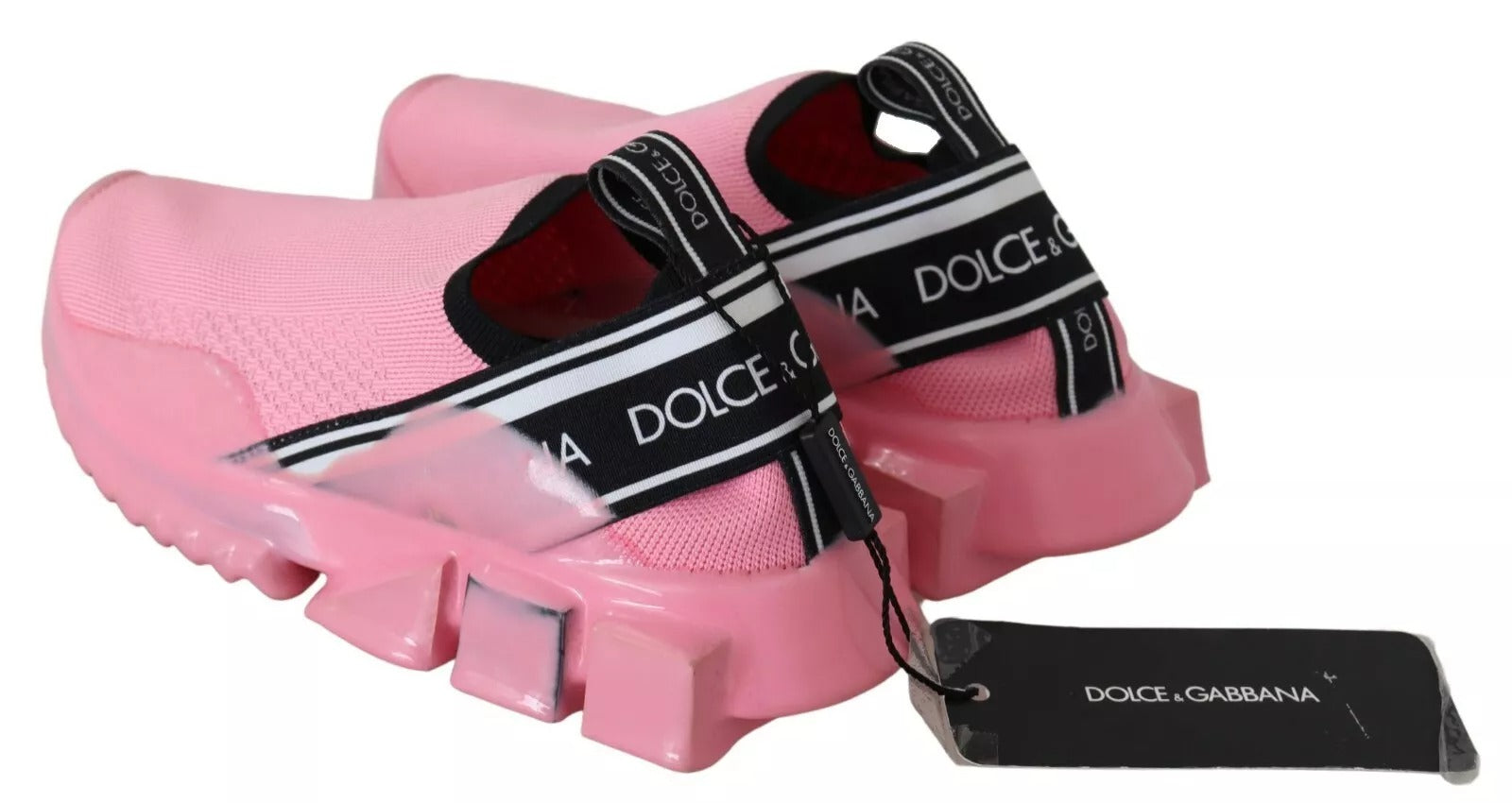 Chaussures décontractées Dolce & Gabbana Sorrento basses roses, sneakers slip-on confortables et stylés pour le quotidien.