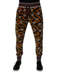 Pantalon jogging Dolce & Gabbana à logo multicolore, sweatpants avec motif monogramme, confort et style élégants.