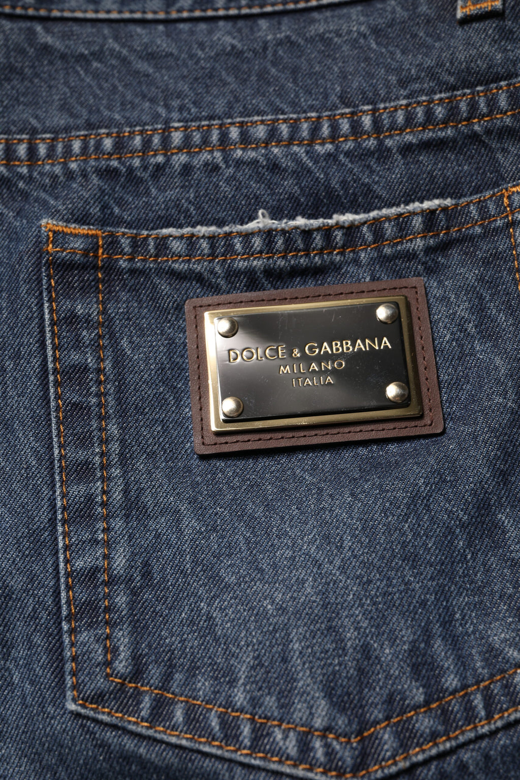 Jeans homme en coton beige et bleu à motifs floraux de Dolce & Gabbana, style décontracté avec coupe en denim.