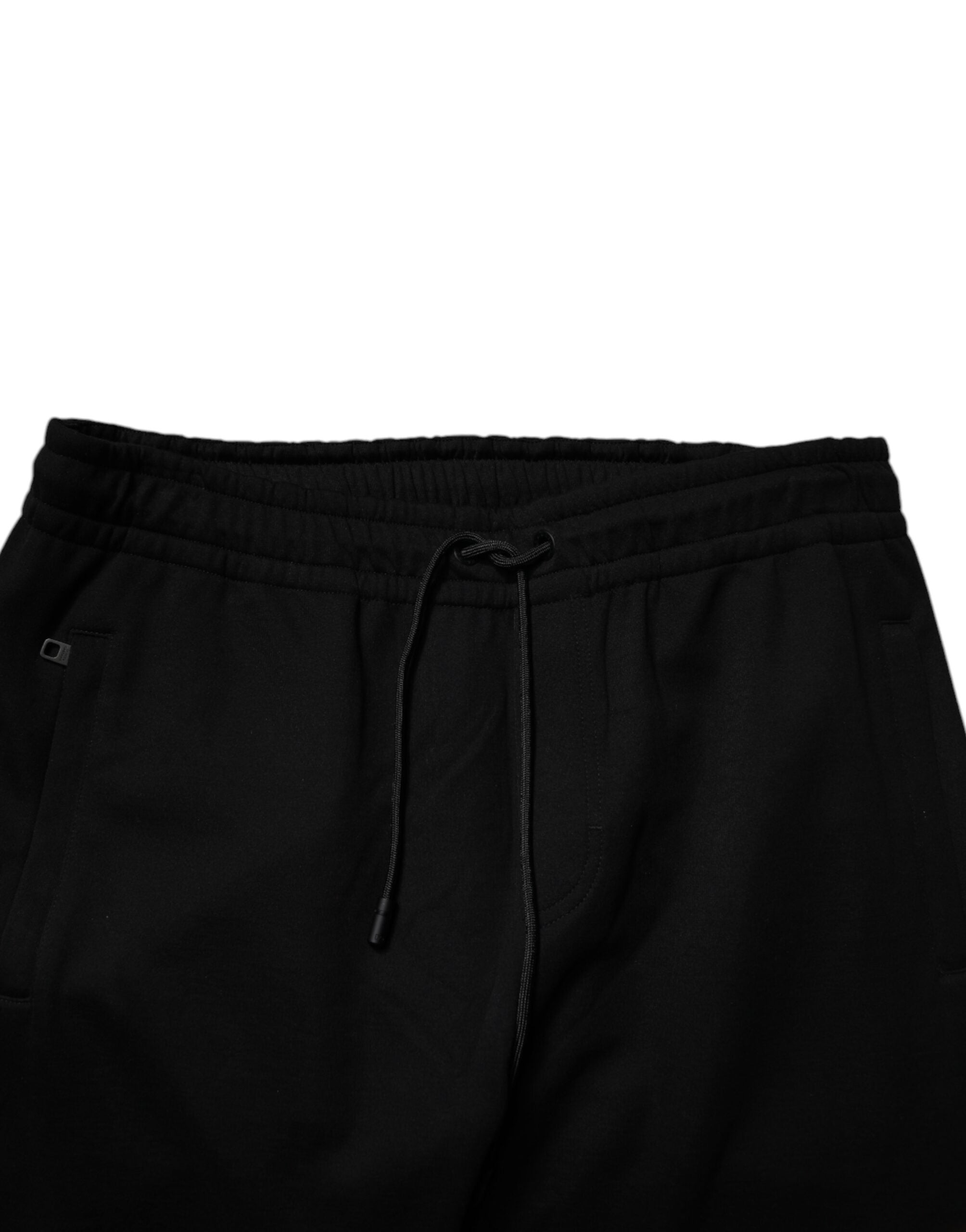 Pantalon de jogging Dolce & Gabbana en coton mélangé noir, style décontracté et confortable avec logo discret.