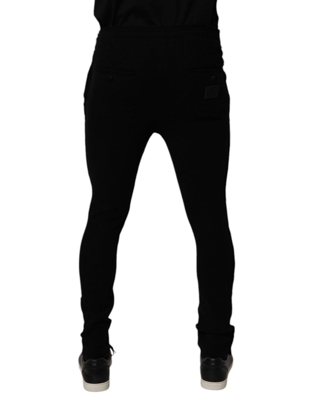 Pantalon de jogging Dolce & Gabbana en cachemire noir pour homme, confortable et élégant, avec coupe décontractée.