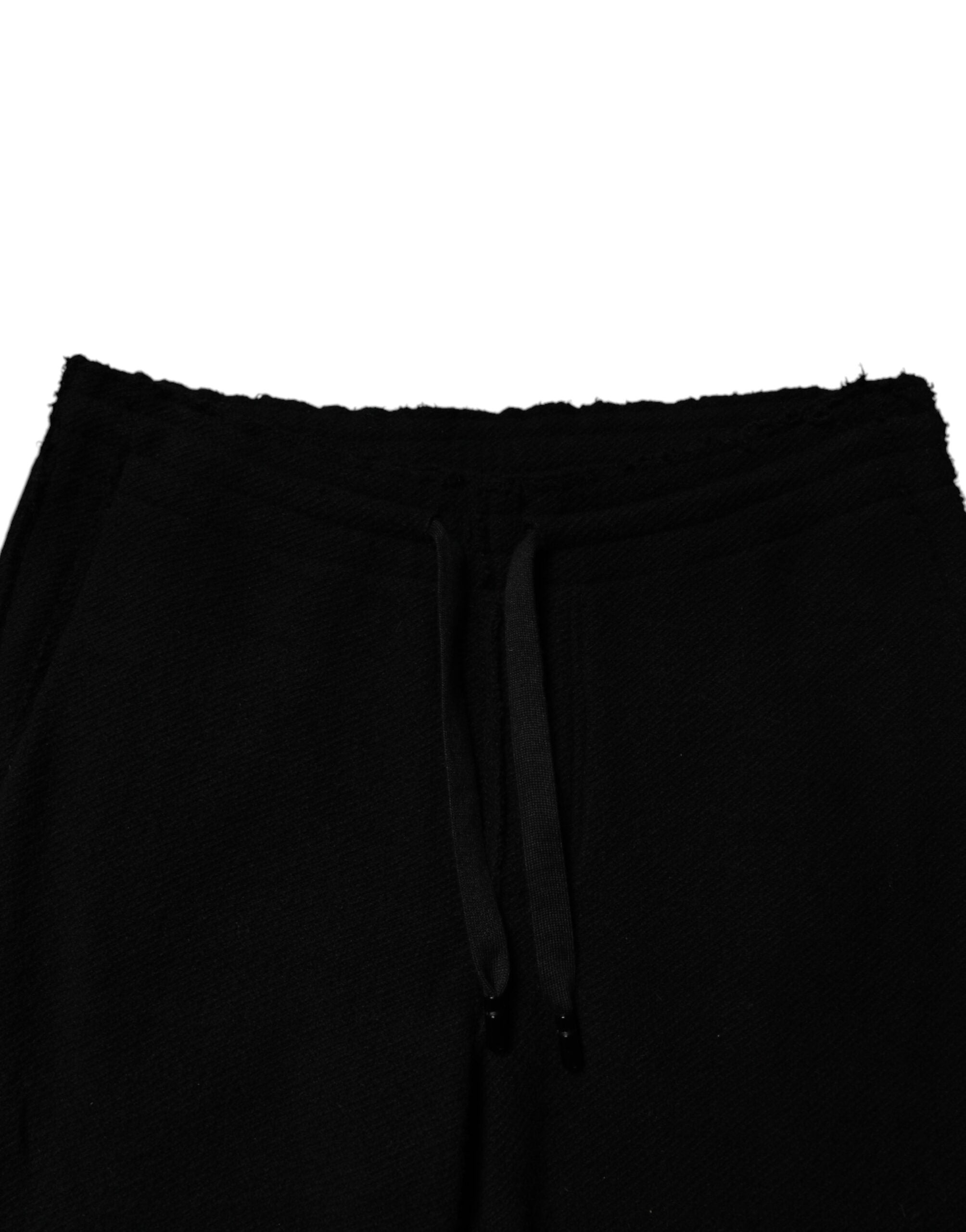 Pantalon de jogging en cachemire noir pour homme de Dolce & Gabbana, pantalon de sport élégant avec logo discret.