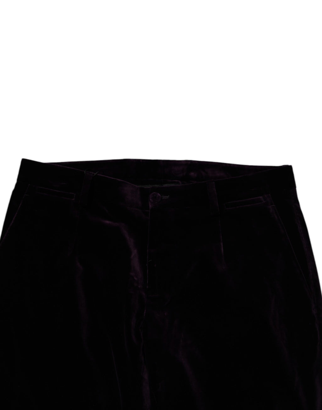 Pantalon homme Dolce & Gabbana Violet Velvet en coton, style formel, pantalon élégant pour occasion spéciale.