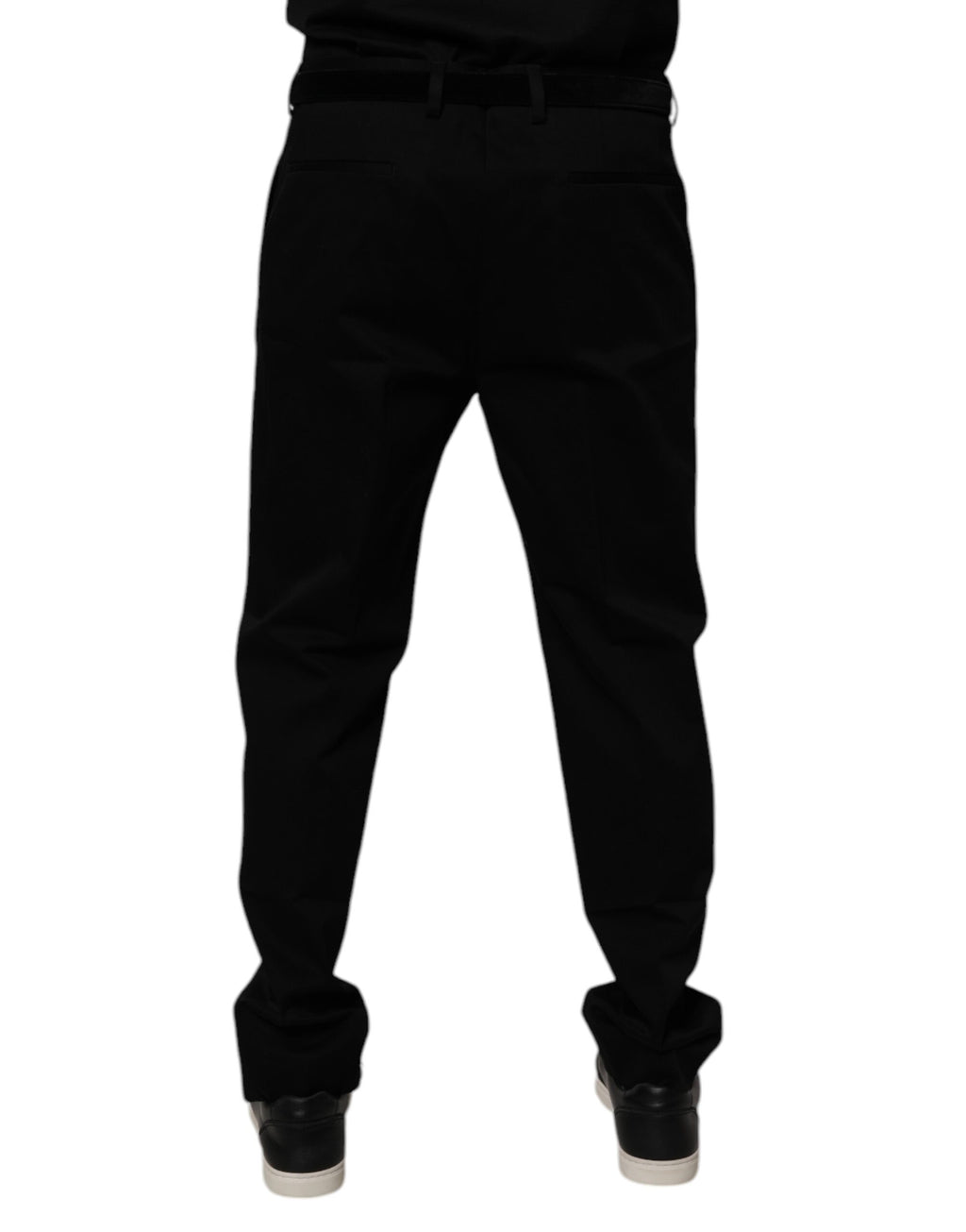 Pantalon homme noir en coton Dolce & Gabbana, coupe skinny, pantalon de costume formel, détail élégant et tissu confortable