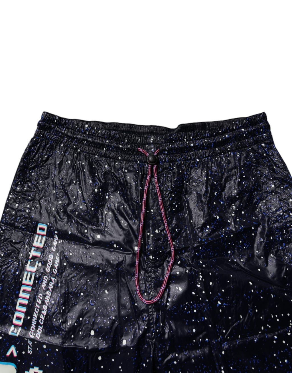 Pantalon jogger en coton bleu foncé avec imprimé DG Game de Dolce & Gabbana, style décontracté et moderne.
