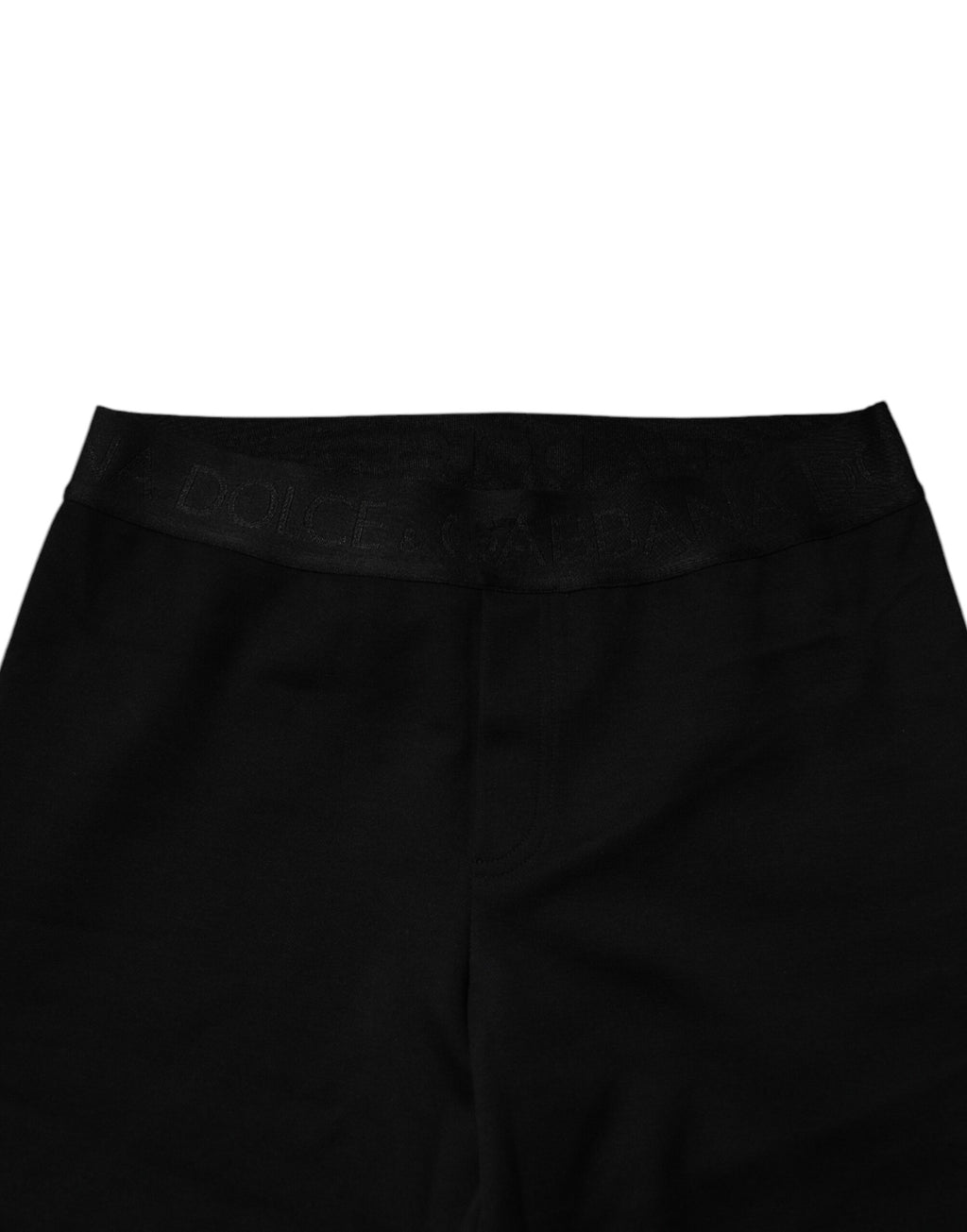 Pantalon jogger noir en coton Dolce & Gabbana pour homme, sweatpants décontractés avec ceinture elastique et poches latérales.