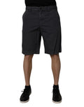 Shorts bermuda gris foncé en coton pour homme de Dolce & Gabbana, mi-hauteur à taille moyenne, mode élégante et décontractée.