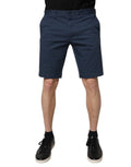Shorts bermuda pour homme en coton bleu Dolce & Gabbana, taille mi-haute, décontractés et élégants.