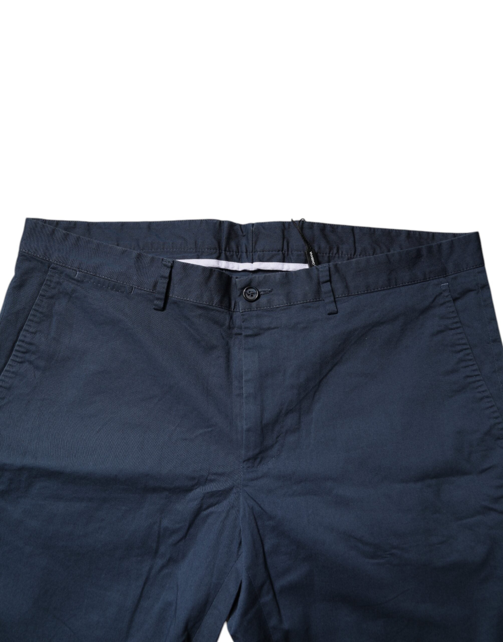 Shorts bermuda en coton bleu pour homme de Dolce & Gabbana, taille mi-haute, mode décontractée élégante.