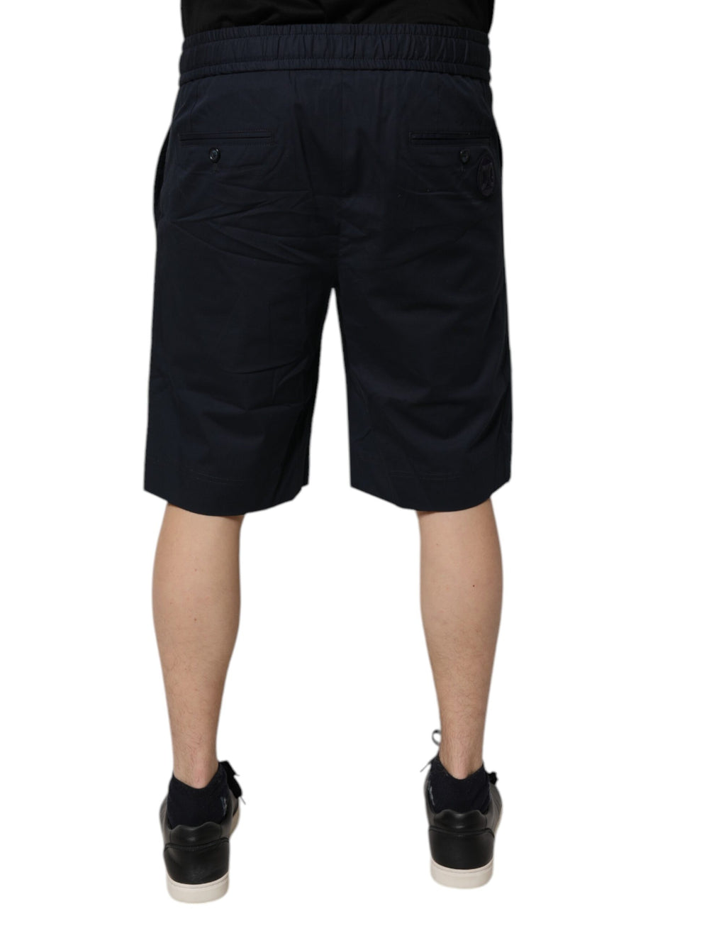 Shorts bermuda en coton bleu foncé de Dolce & Gabbana, sweatshorts décontractés avec logo élégant.