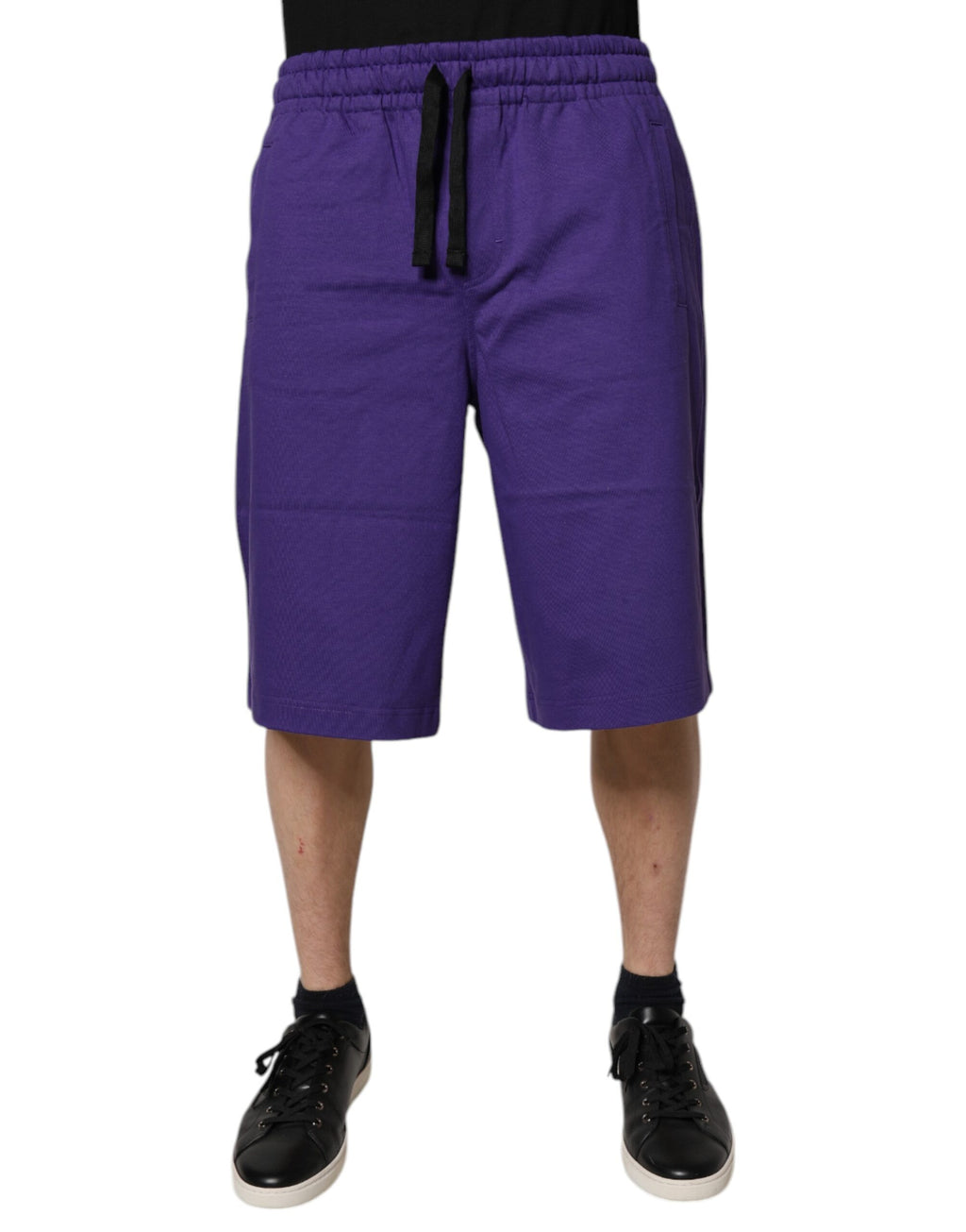 Shorts bermuda en coton violet pour homme de Dolce & Gabbana, style décontracté et confortable.