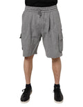 Shorts bermuda en coton gris de Dolce & Gabbana, cargo sweatshorts avec poches et taille élastique.