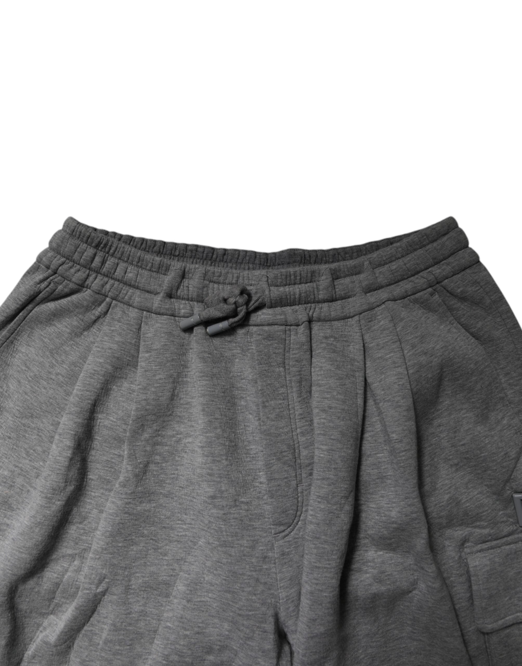 Shorts bermuda cargo en coton gris de Dolce & Gabbana, style décontracté et confortable pour l'été.