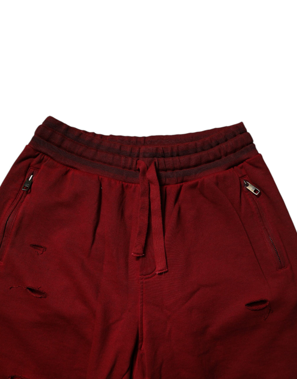 Shorts Bermuda en coton bordeaux pour homme de Dolce & Gabbana, sweatshorts décontractés avec logo subtil.