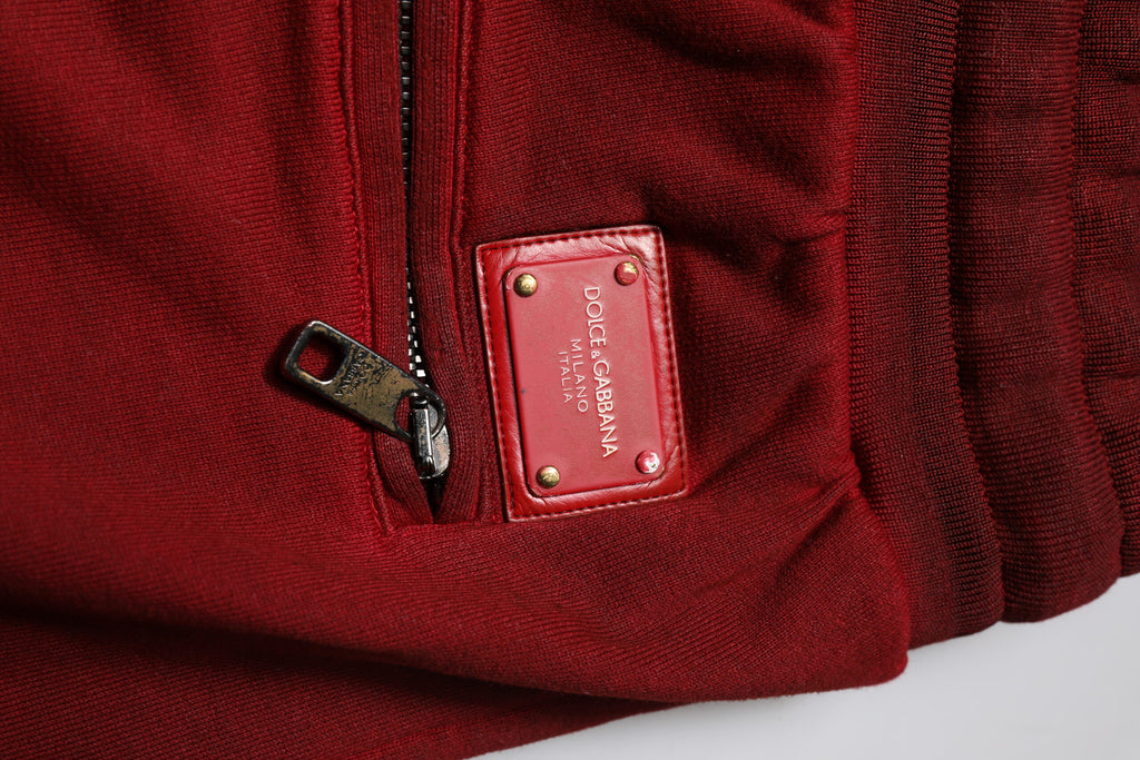 Shorts Bermuda en coton Bordeaux de Dolce & Gabbana pour hommes, sweatshorts décontractés avec logo de la marque.