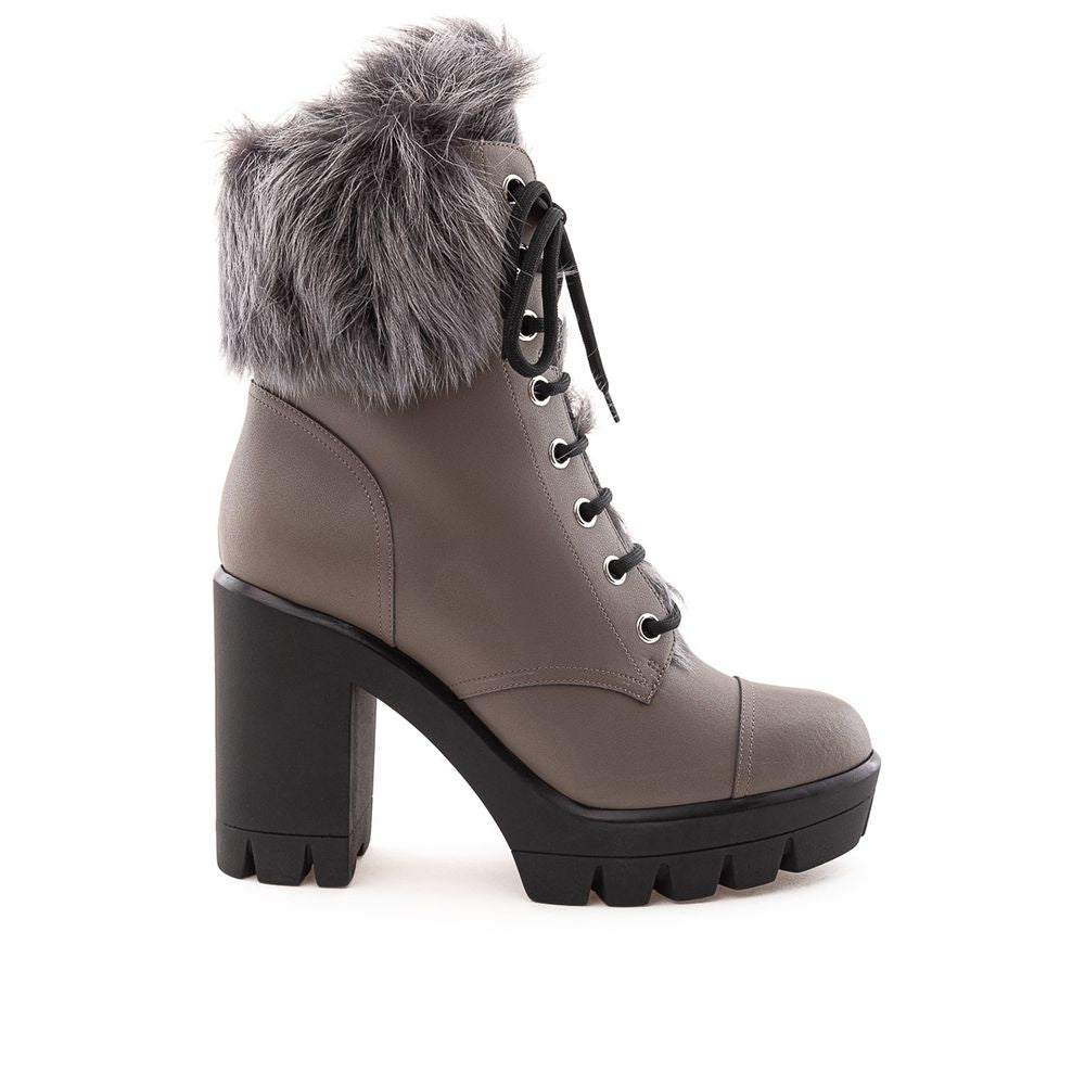 Bottes à lacets en cuir écologique beige de Giuseppe Zanotti, style élégant et moderne.