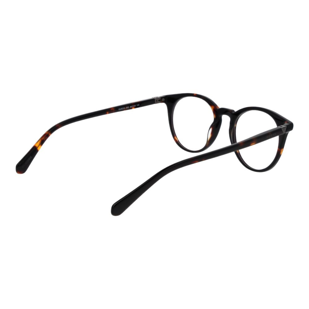 Lunettes en acétate marron Guess avec monture élégante et moderne, visibles sur l'image.