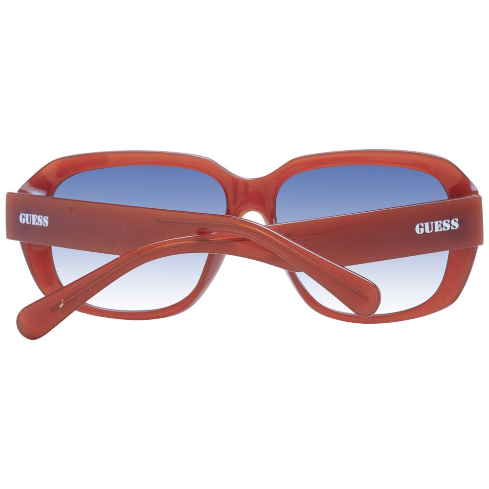 Lunettes de soleil en plastique cuivre Guess avec monture élégante et branches fines, style tendance et moderne.
