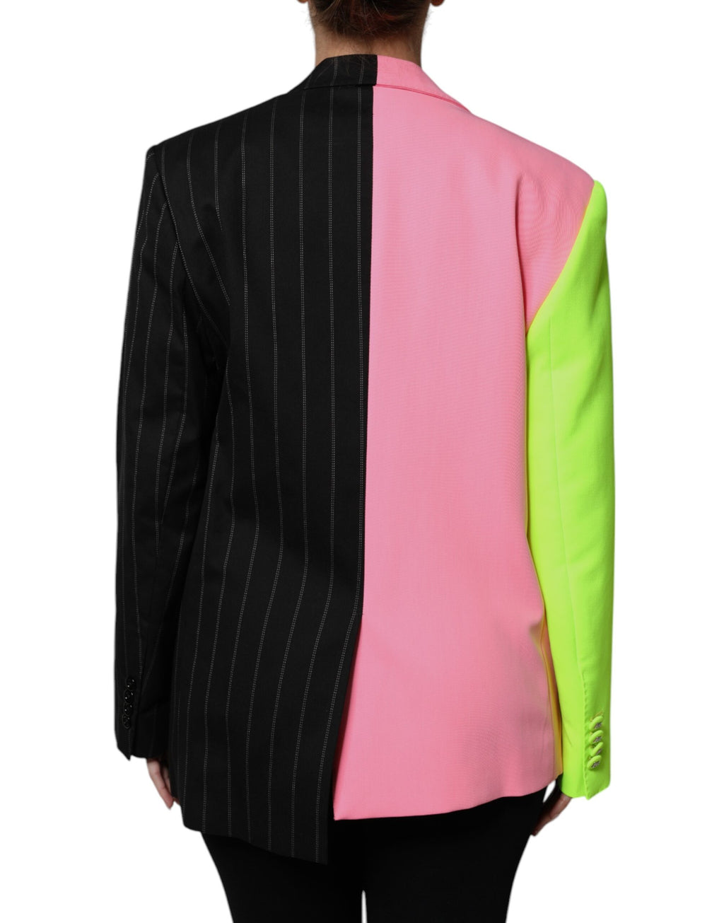 Veste Dolce & Gabbana à patchwork multicolore avec broderies et embellissements, coupe élégante et mode luxueuse.