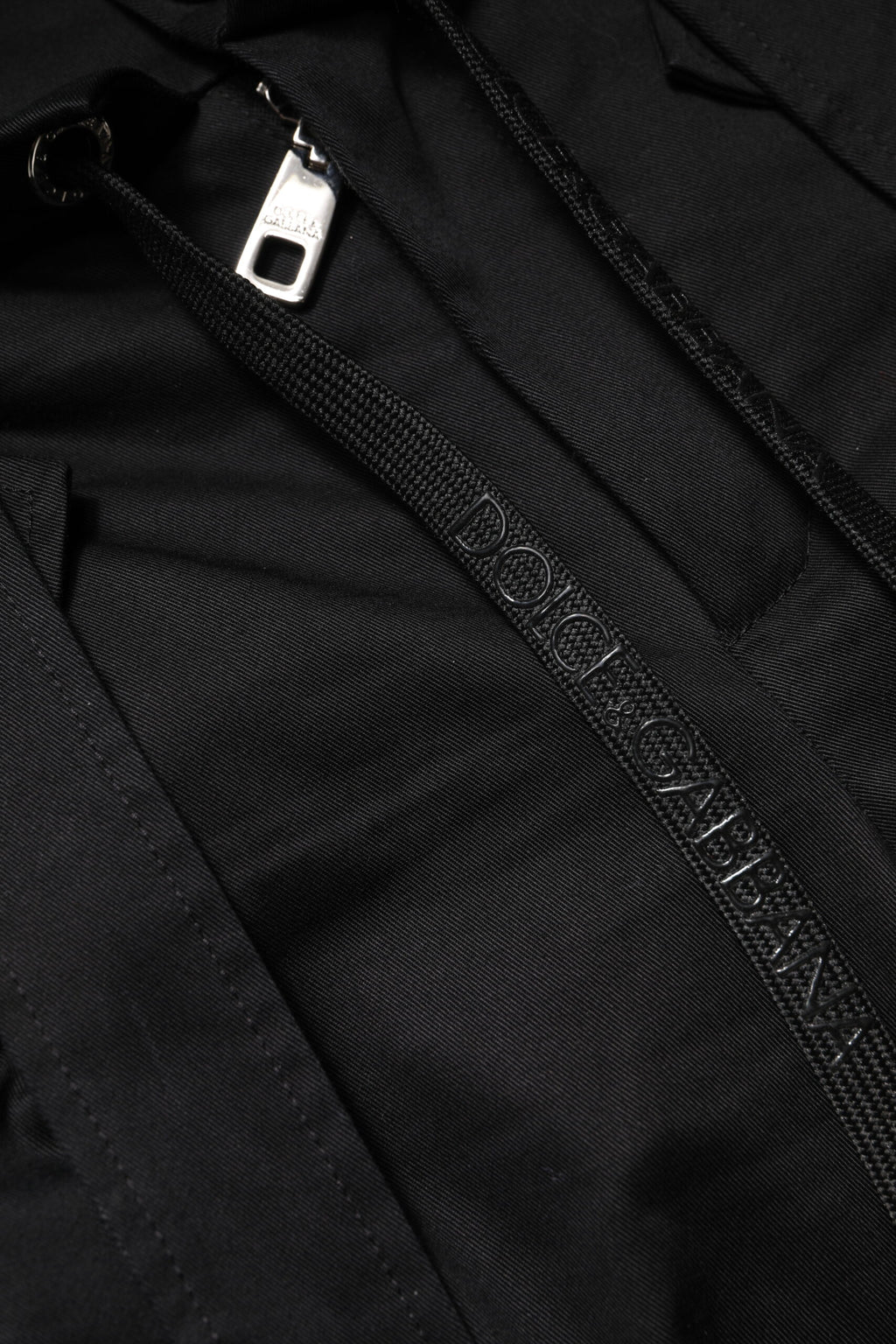 Pantalons cargo noirs en coton à taille haute de Dolce & Gabbana, style décontracté avec poches latérales.
