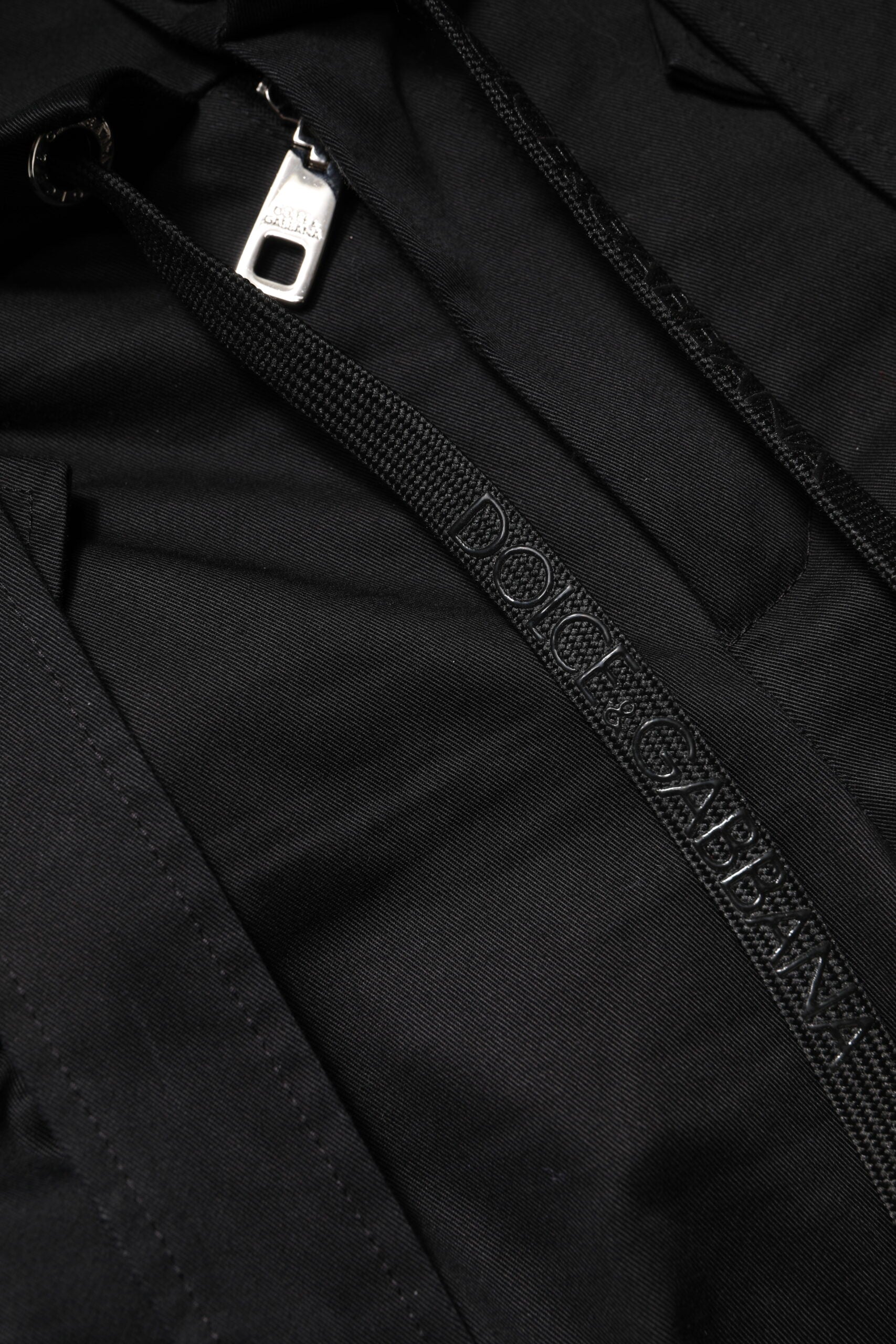 Pantalons cargo noirs en coton à taille haute de Dolce & Gabbana, style décontracté avec poches latérales.