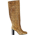 Bottes en cuir beige pour femme de la marque Tommy Hilfiger, visibles dans l'image.