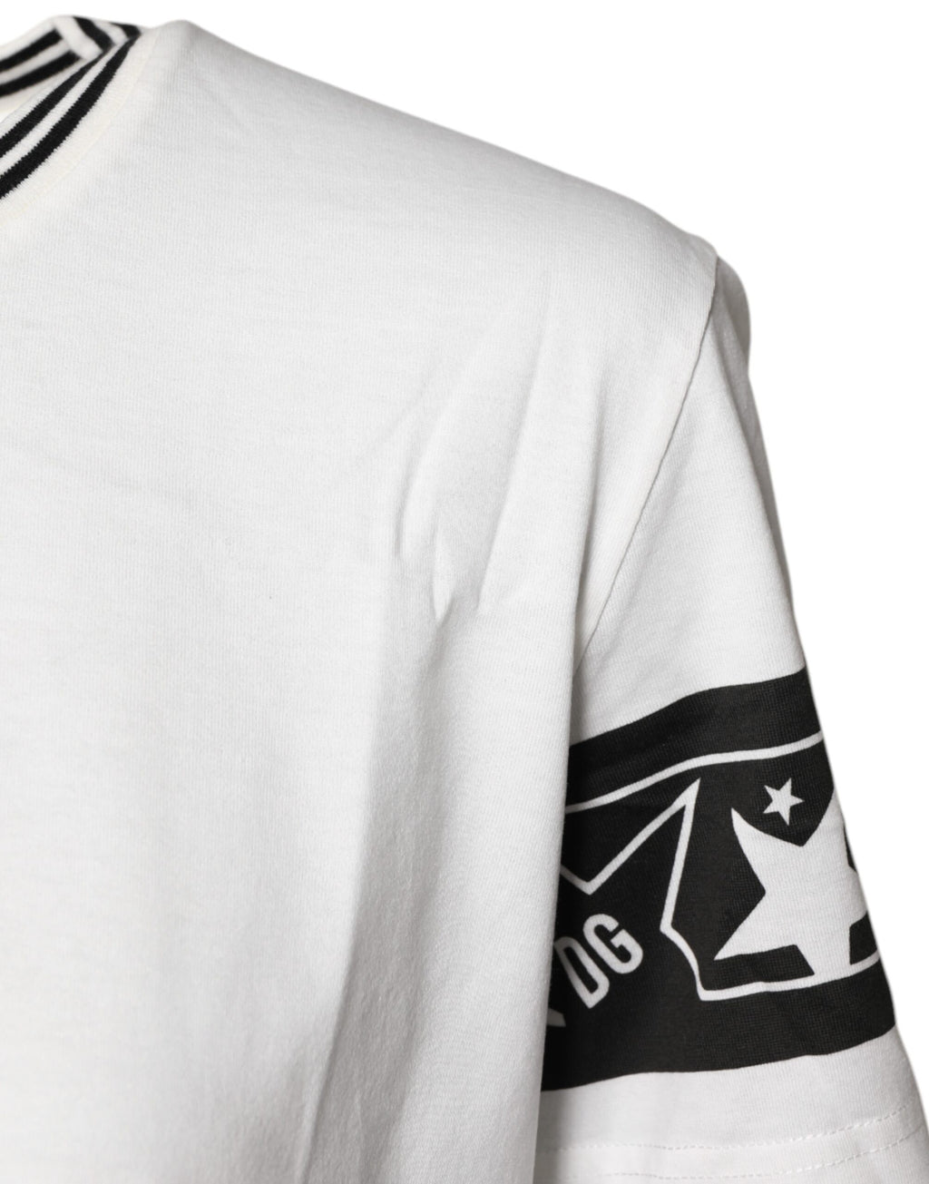 T-shirt blanc Dolce & Gabbana #DGMillennials en coton avec col rond, vue de face.