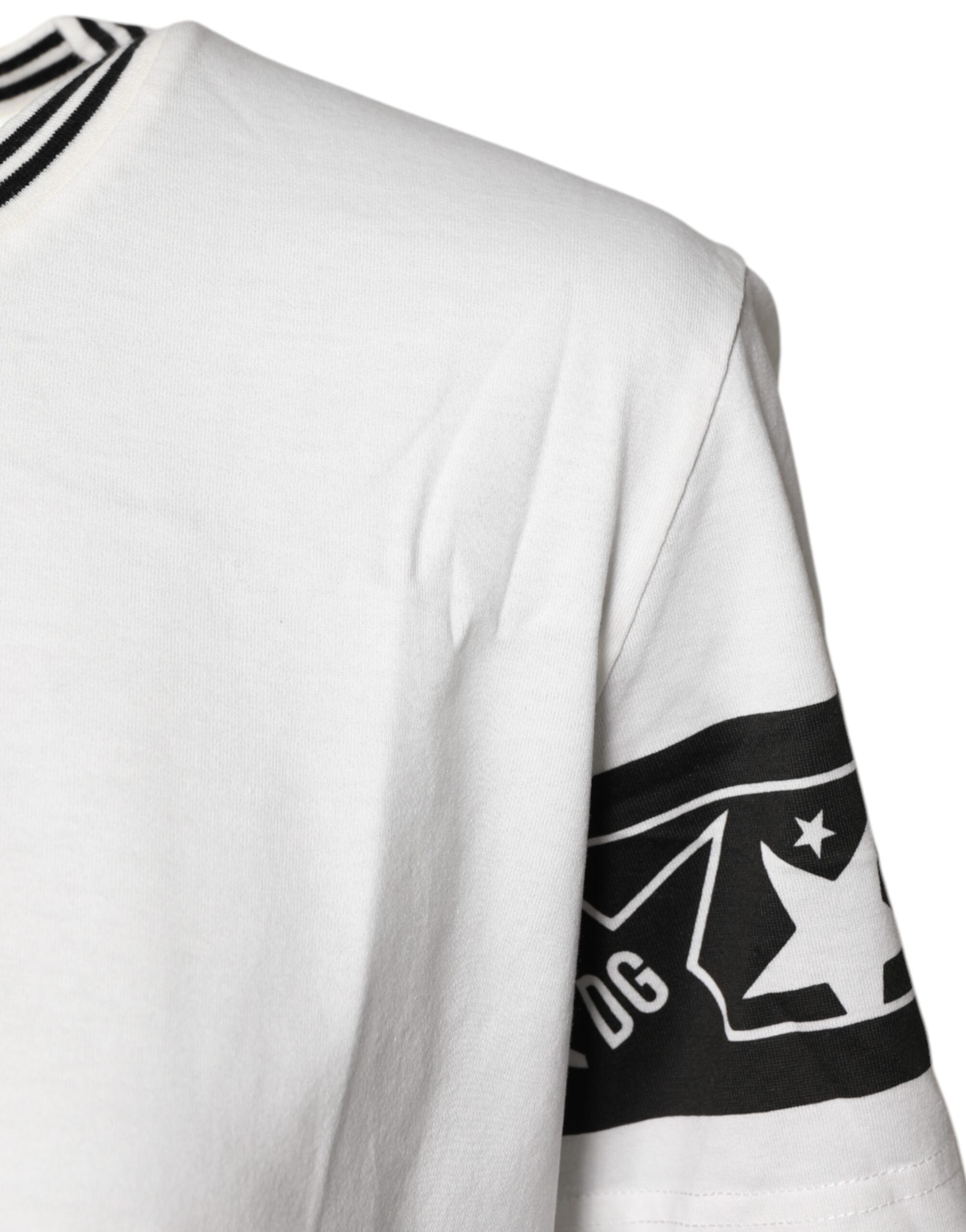 T-shirt blanc Dolce & Gabbana #DGMillennials en coton avec col rond, vue de face.