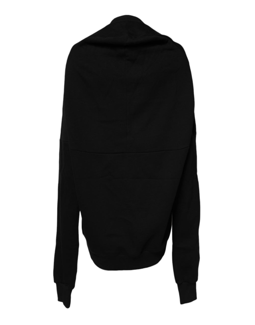 Sweatshirt noir en coton Dolce & Gabbana à col rond, pull décontracté avec logo discret, pour un style élégant et confortable.