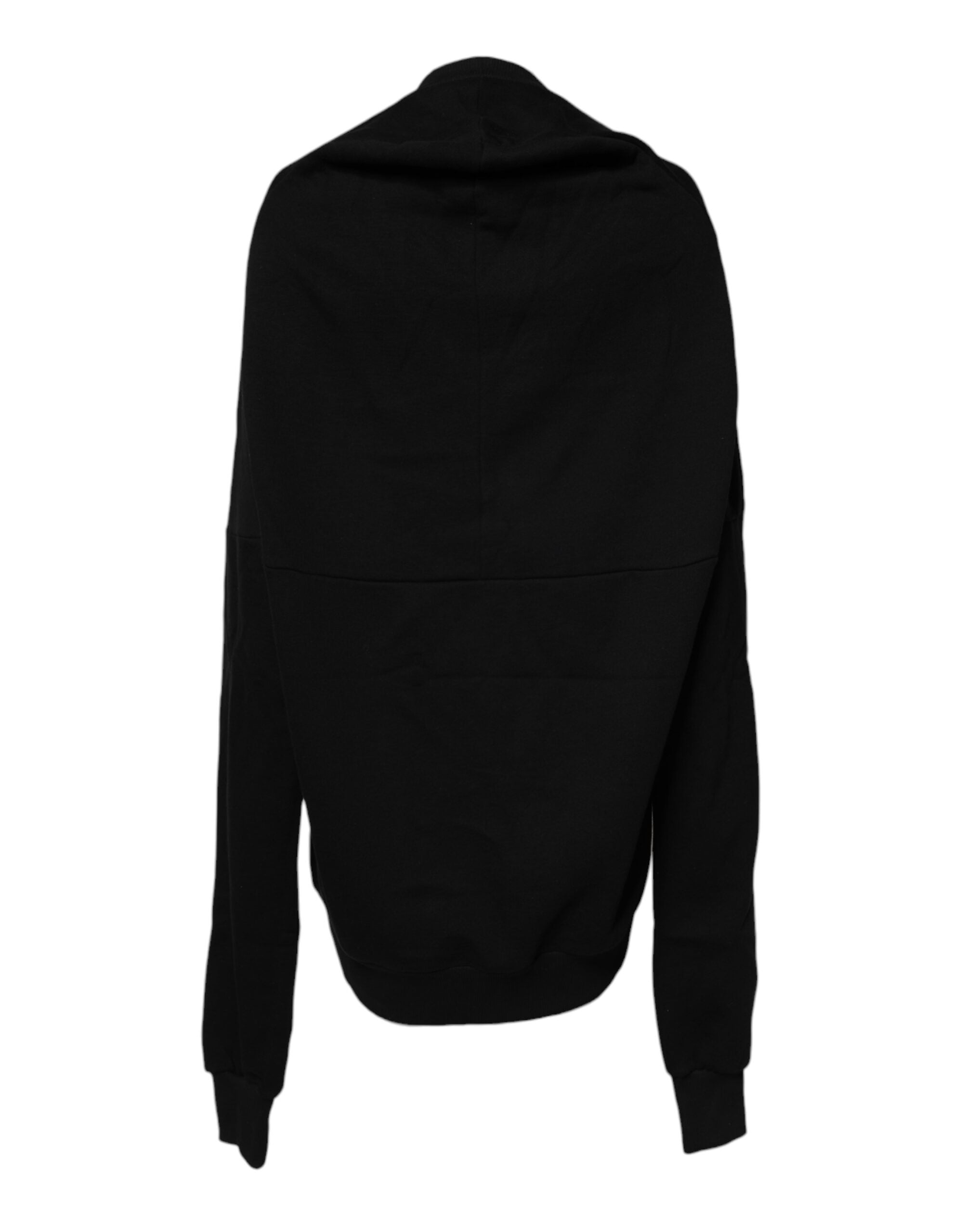 Sweatshirt noir en coton Dolce & Gabbana à col rond, pull décontracté avec logo discret, pour un style élégant et confortable.