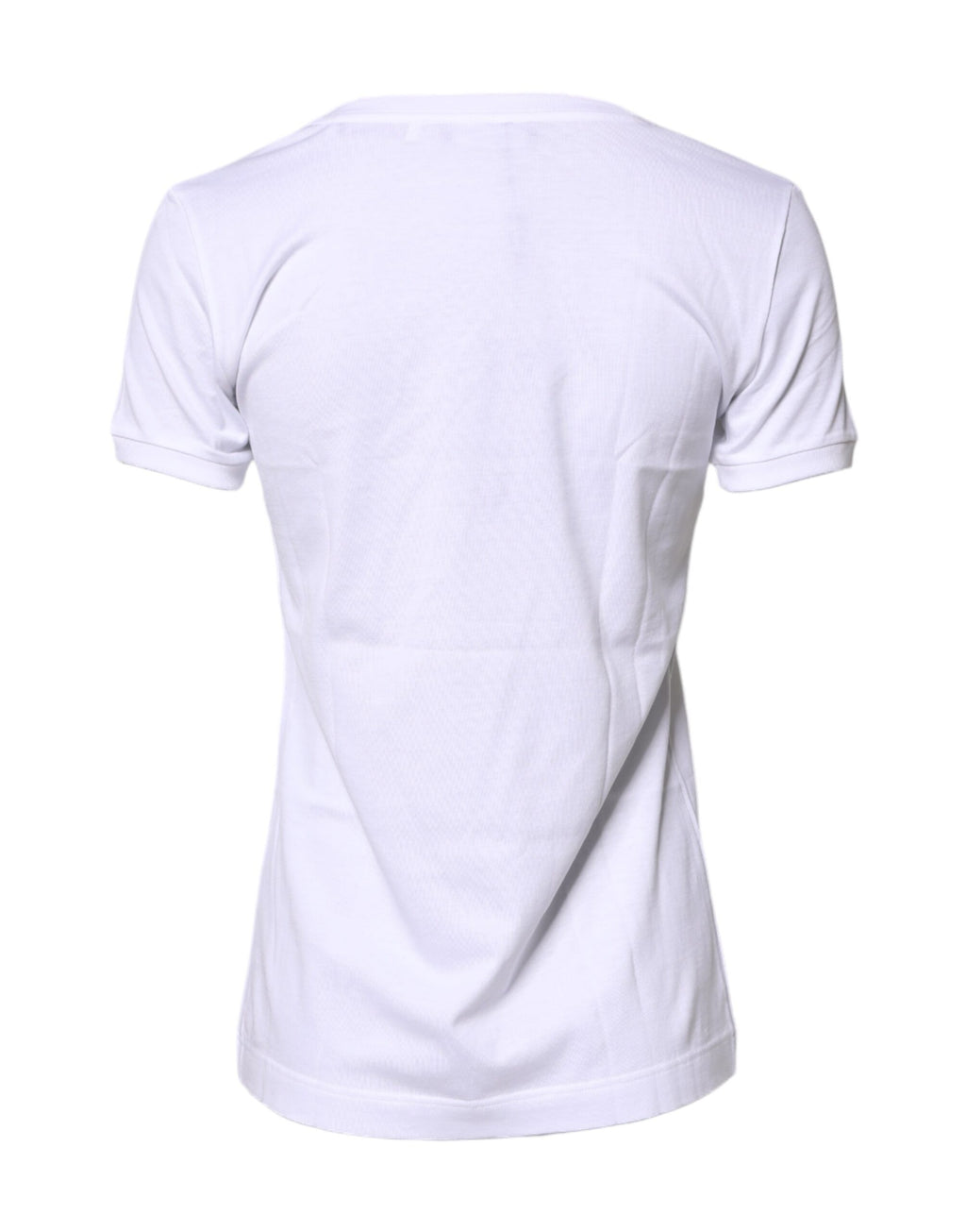 T-shirt blanc en coton Dolce & Gabbana avec col rond, portant le logo #DGFamily, vue de face.