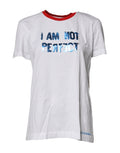 T-shirt blanc Dolce & Gabbana en coton avec motif graphique, col rond, vue de face.
