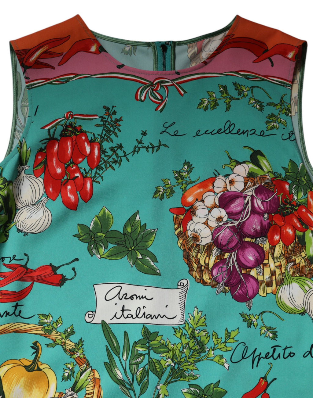 Débardeur sans manches en soie multicolore à fleurs de Dolce & Gabbana, motif floral élégant et coloré.