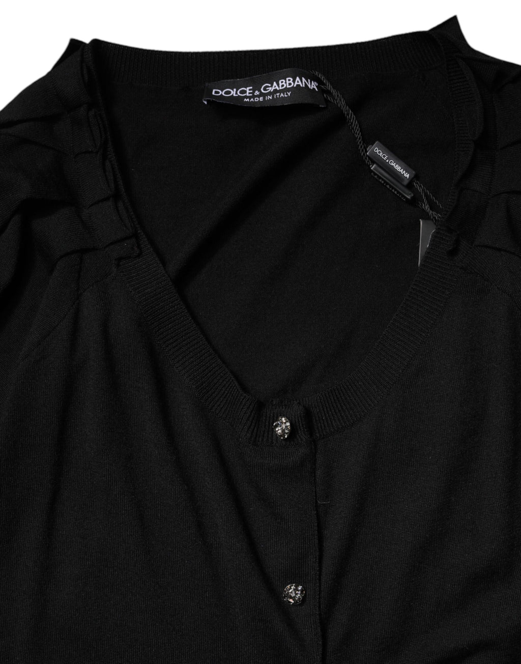 Chemise Dolce & Gabbana noire à manches courtes avec boutons, haut élégant pour femme.