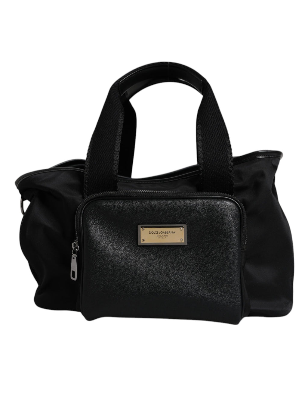 Sac Dolce & Gabbana noir avec bandoulière, plaque logo, design pour animaux de compagnie, style élégant et moderne