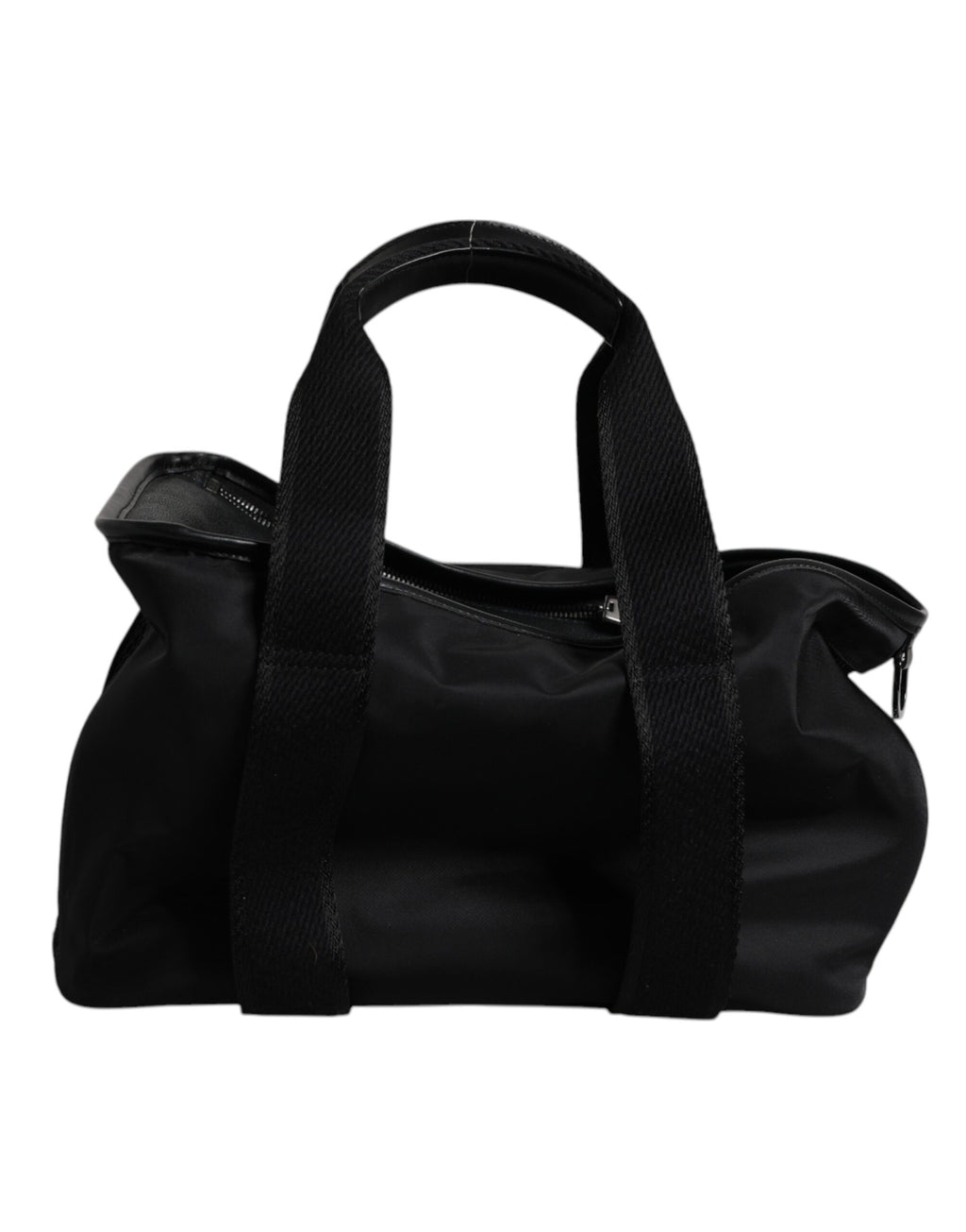 Sac Dolce & Gabbana noir avec bandoulière, logo et plaque décorative, idéal pour transporter un petit animal ou comme accessoire élégant.