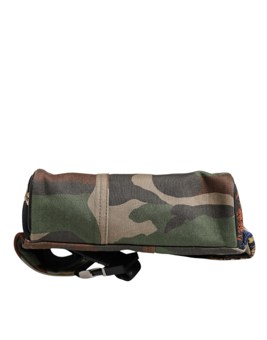 Sac banane Dolce & Gabbana à patchwork camouflage multicolore et logo, ceinture pratique pour le style et le rangement.