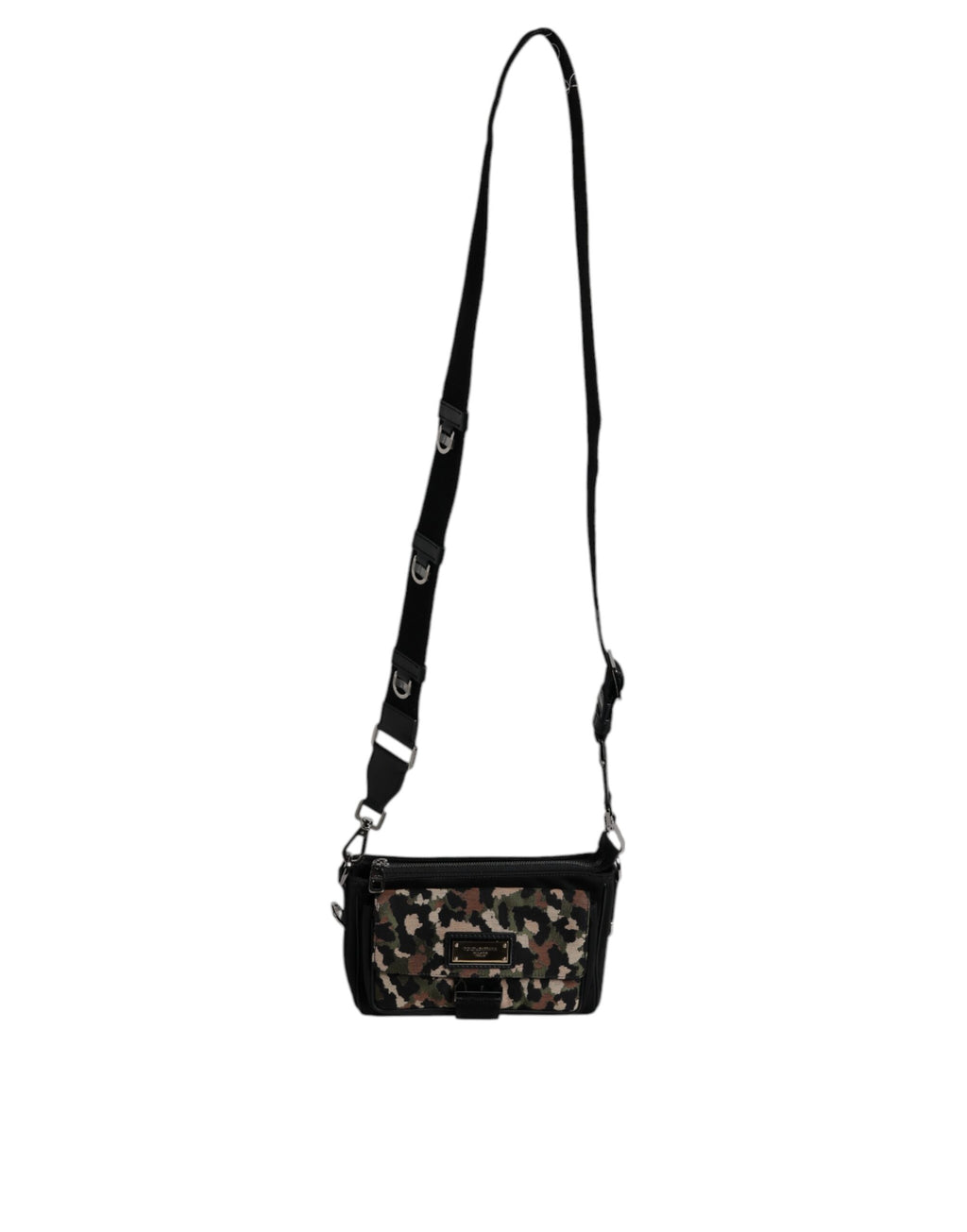 Sac à bandoulière Dolce & Gabbana en jacquard léopard multicolore, motif tissé élégant et sophistiqué.