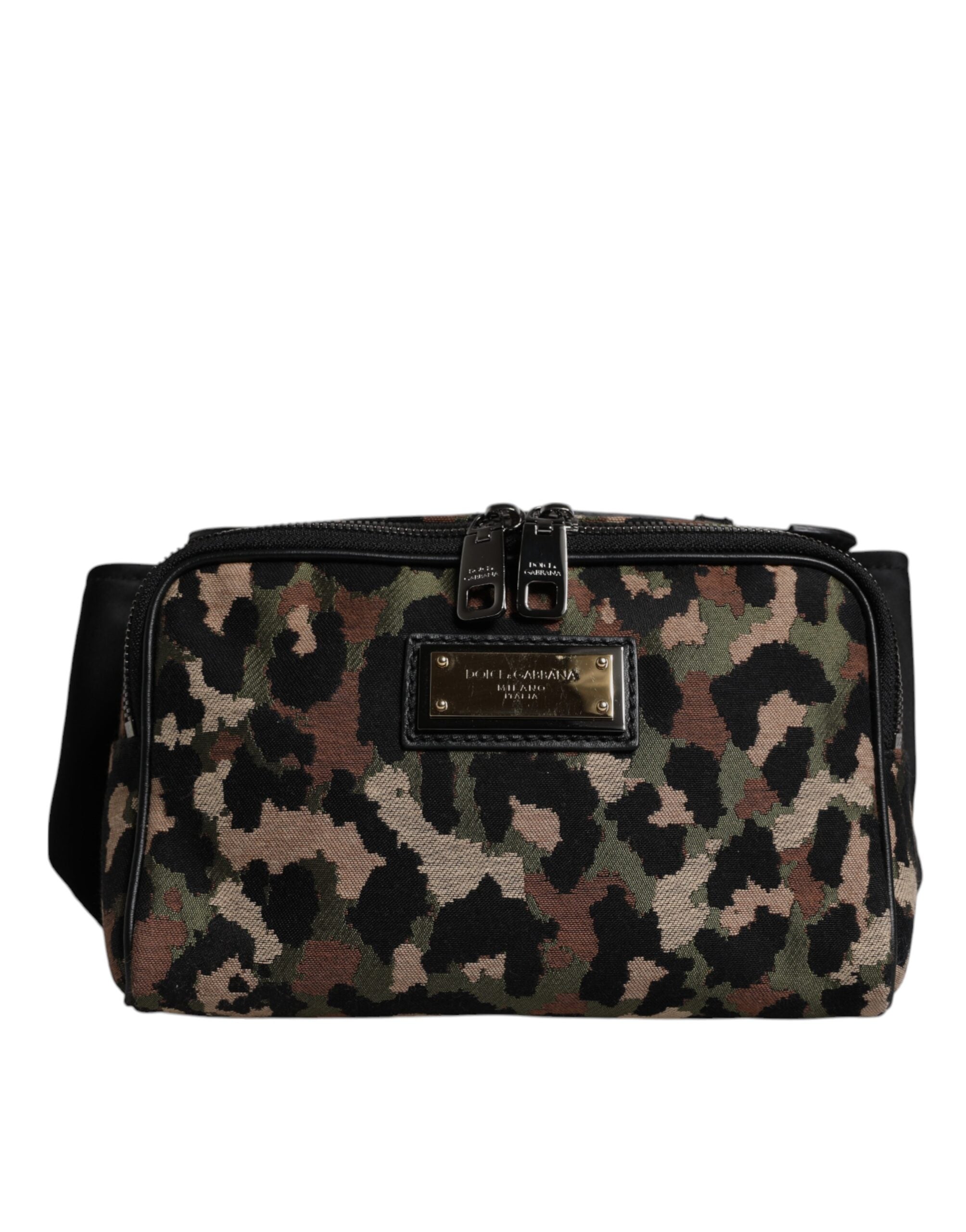 Sangle de taille Dolce & Gabbana à motif léopard multicolore avec logo DG, fanny pack élégante et tendance.