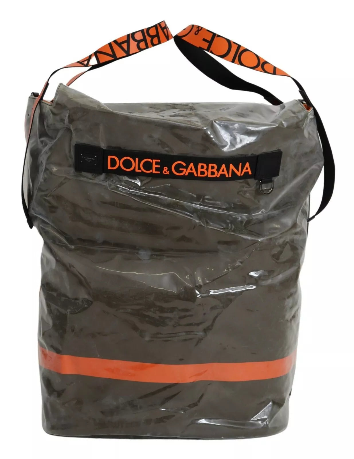 Sac cabas en plastique vert de Dolce & Gabbana, grande taille, style expression de mode, design oversize et tendance.