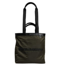 Sac cabas en nylon vert militaire de Dolce & Gabbana avec bandoulière, style pratique et élégant.